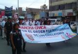 Hace unos instantes concluyó la marcha por la tranquilidad y contra la delincuencia en Chiclayo. (Fotos Chiclayoenlinea.com)